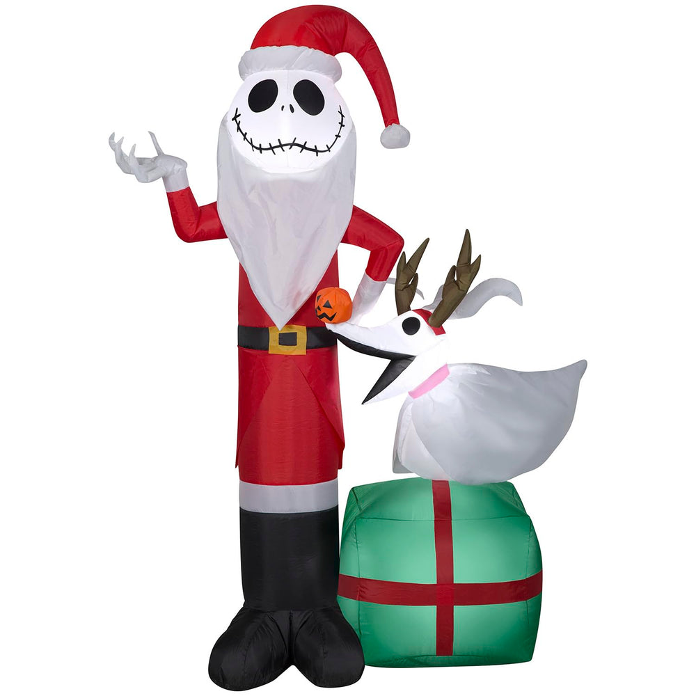 Gemmy front view of Jack Skellington inflatable showing LED glow and welcoming presence