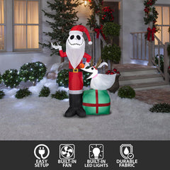 Gemmy lit at night on lawn demonstrating bright LEDs and curb appeal