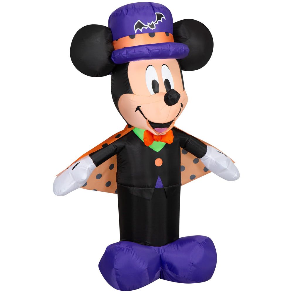 Gemmy Mickey Mouse front view in orange polka-dot vampire costume showing festive curb appeal
