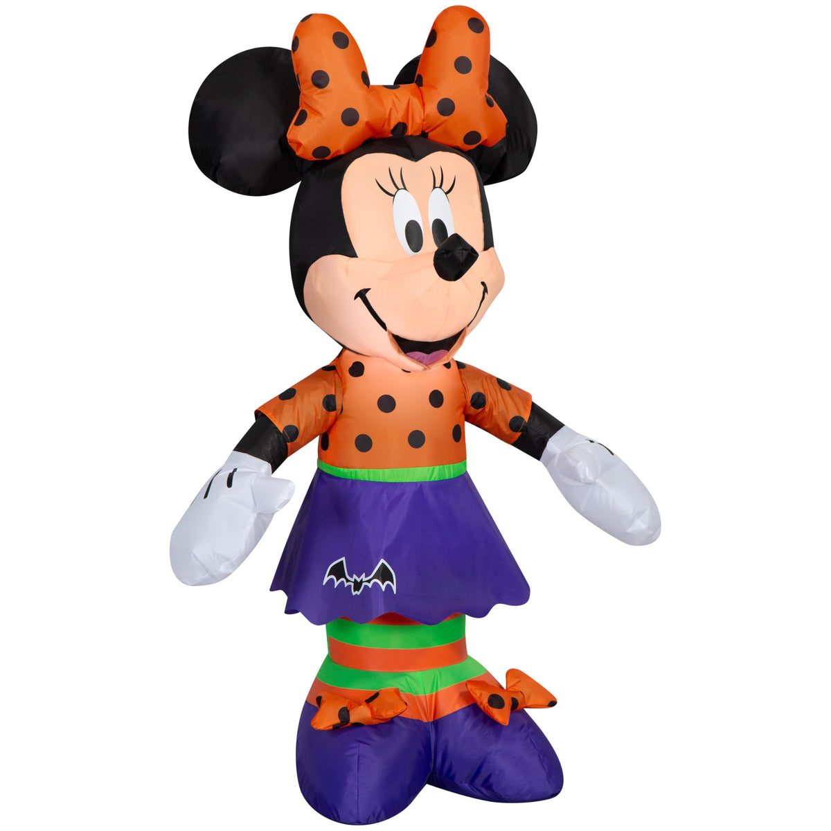 Gemmy Minnie Mouse front view in polka dot bat dress, cheerful yard accent