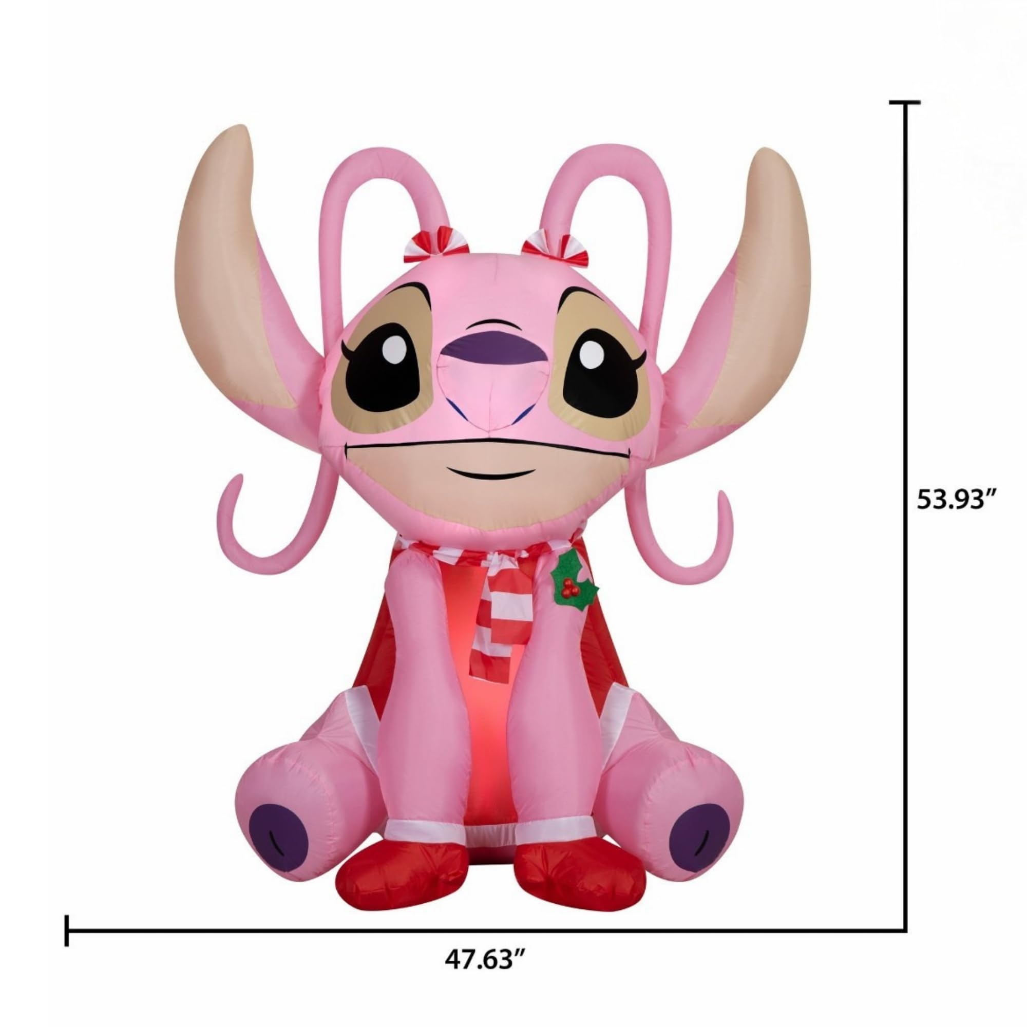 Gemmy Stitch illuminated at night showcasing bright LED lighting