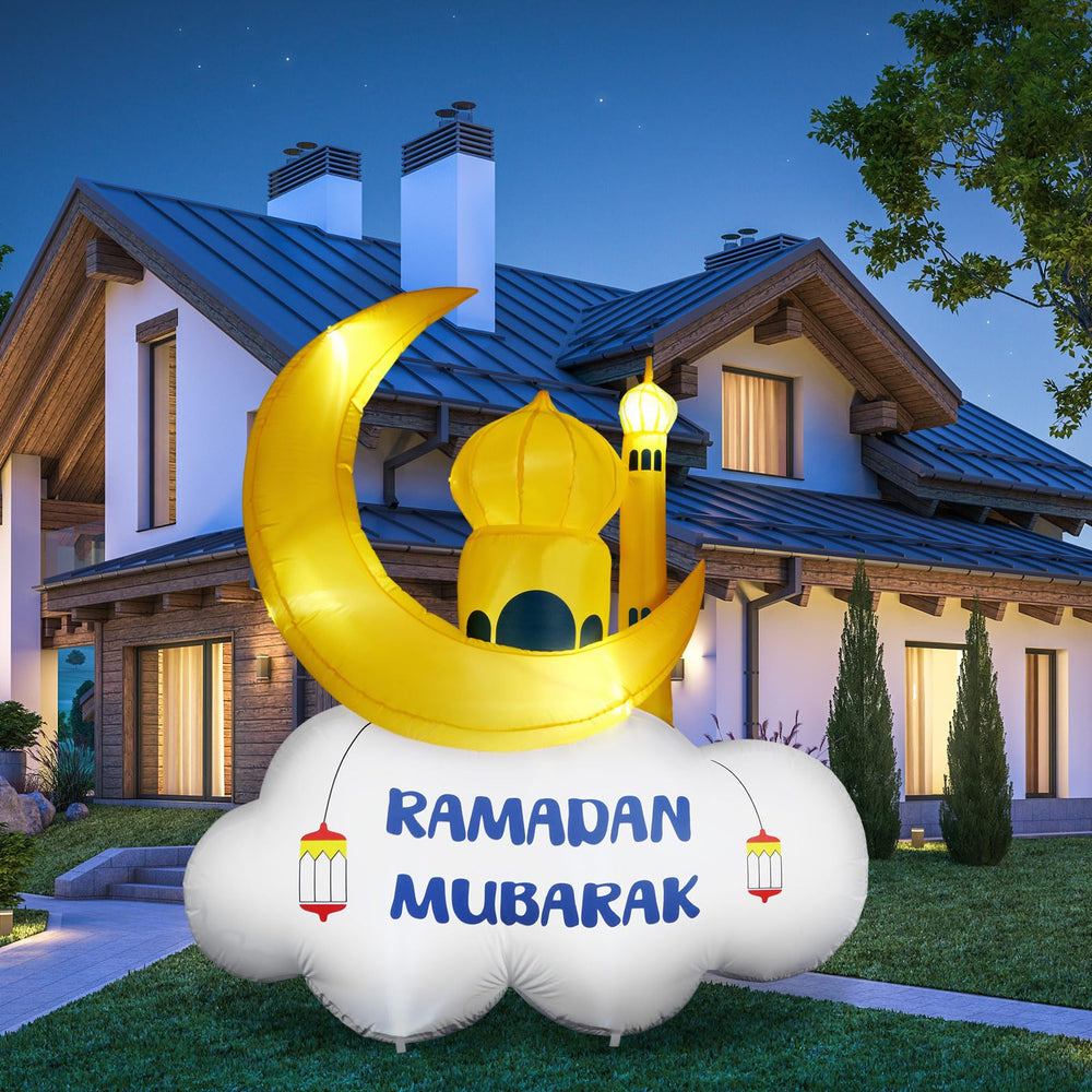 Gemscream front view inflatable moon and mosque showing festive look and curb appeal