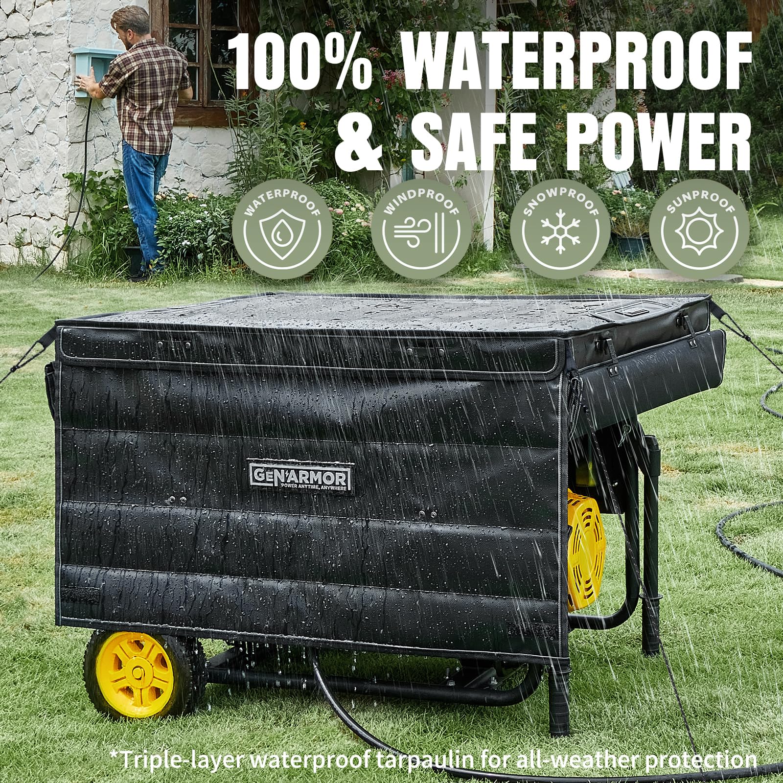 GenArmor close-up of heavy-duty tarpaulin texture for durability
