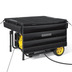 GenArmor front view of tent over generator showing weather protection