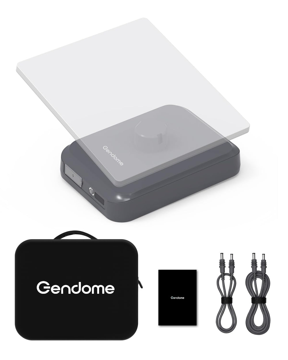 GENDOME front view of StarGrid kit showing battery and case, convenient portability