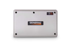 Generac 7006 front enclosure showing label and weatherproof benefit