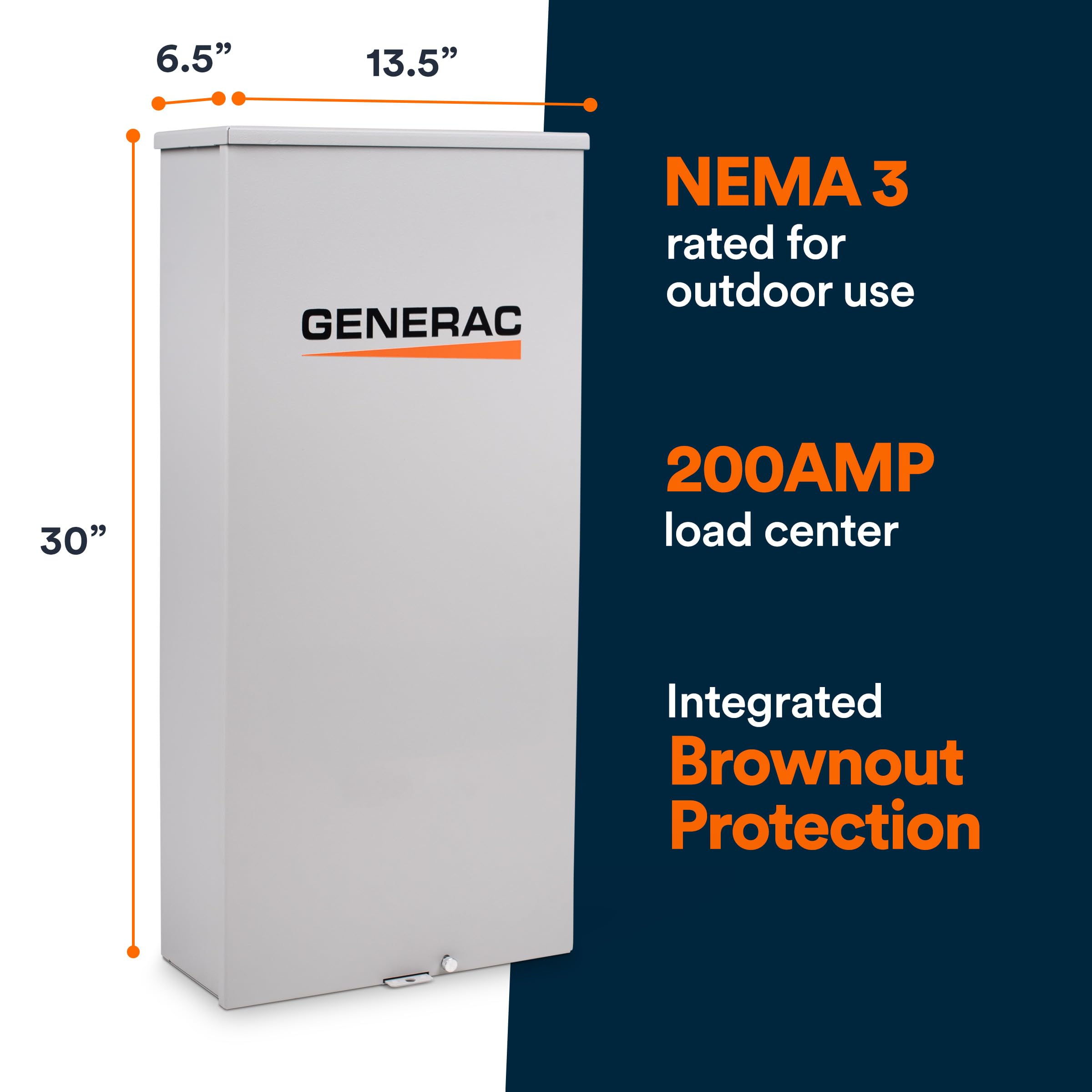 Generac 9952 beside standby generator in yard showing whole-home backup readiness