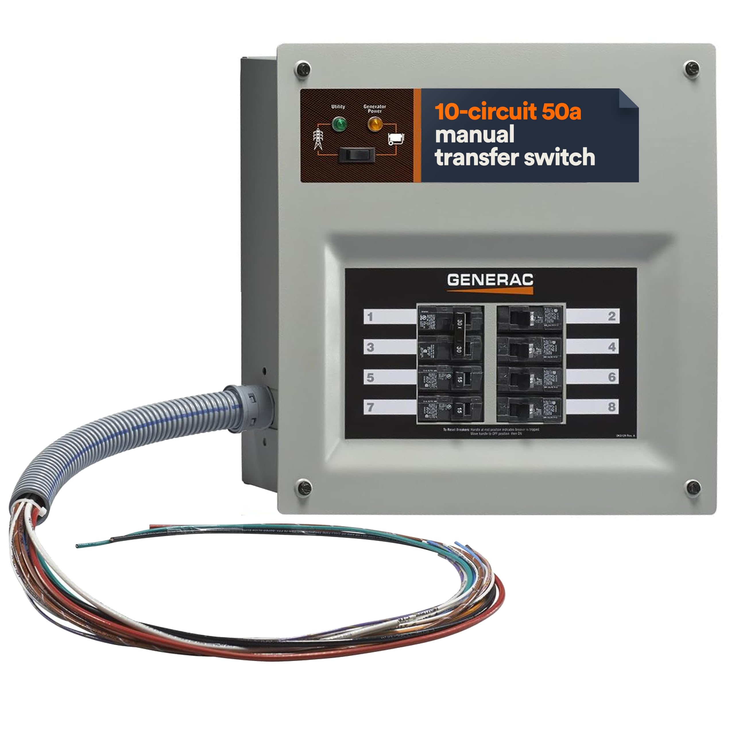 Generac HomeLink front panel showing rocker switch and indicators for easy operation