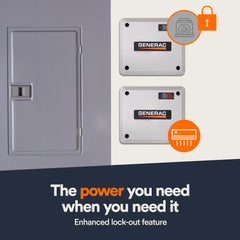 Generac close-up of NEMA 3R enclosure and LED status indicators for easy diagnostics