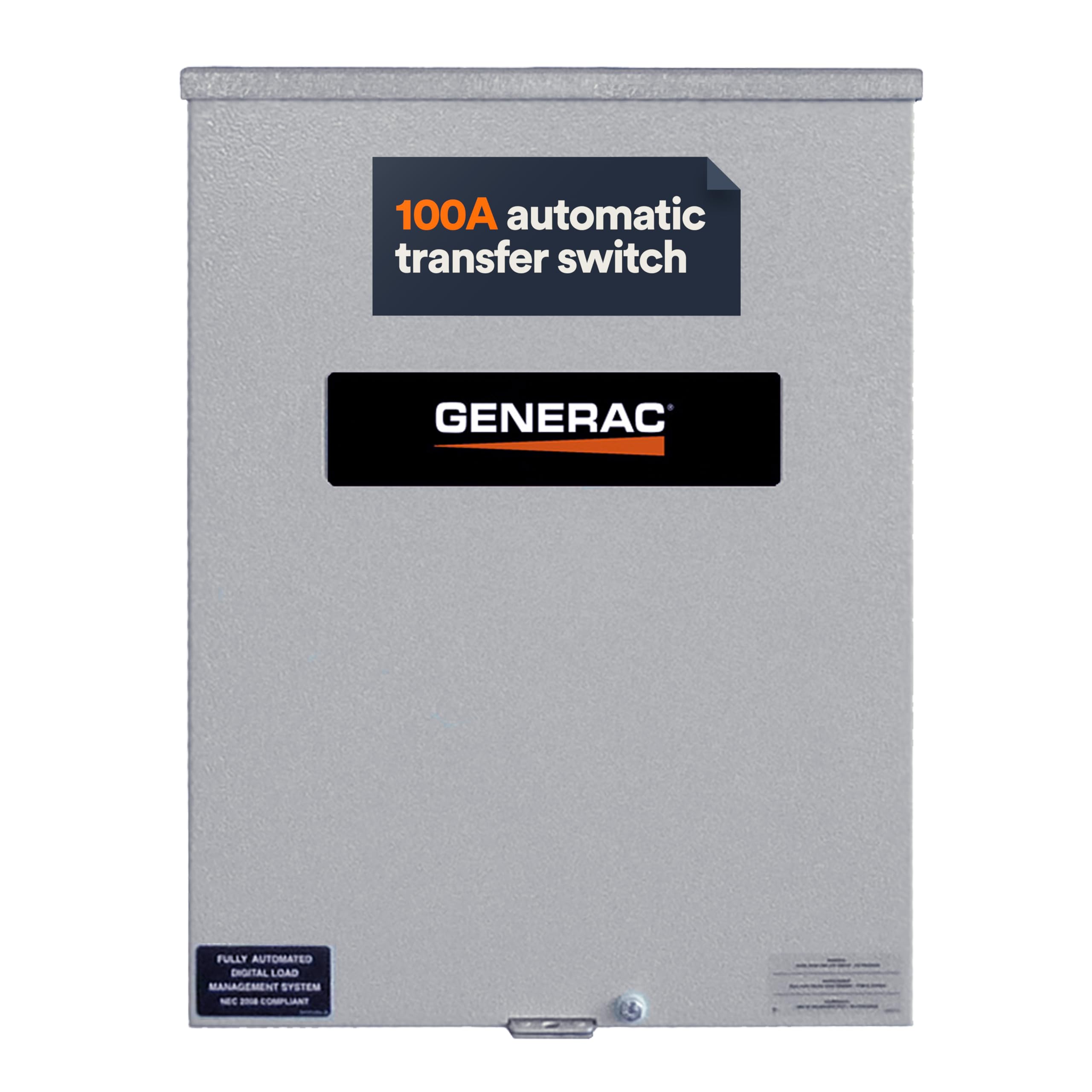 Generac transfer switch front panel showing enclosure and mounting for safe whole-home backup