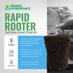 General Hydroponics close-up of plug fiber texture promoting aeration and growth
