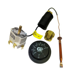 General Pump remote thermostat front panel view showing knob and dual scale for accurate control