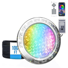 Generalman front view of 10-inch pool light showing bezel and lens, highlights build quality