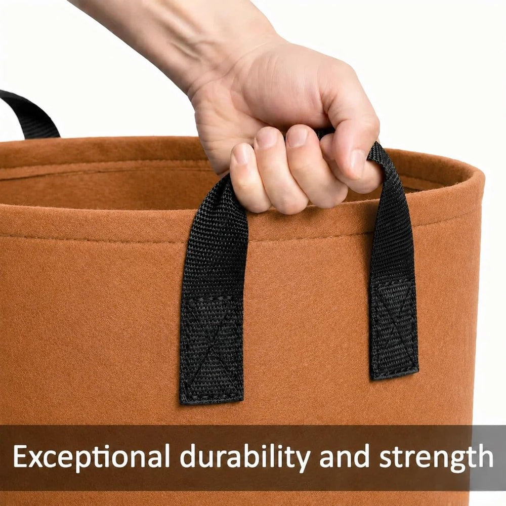 Generic grow bag folded flat for compact storage and easy offseason organization