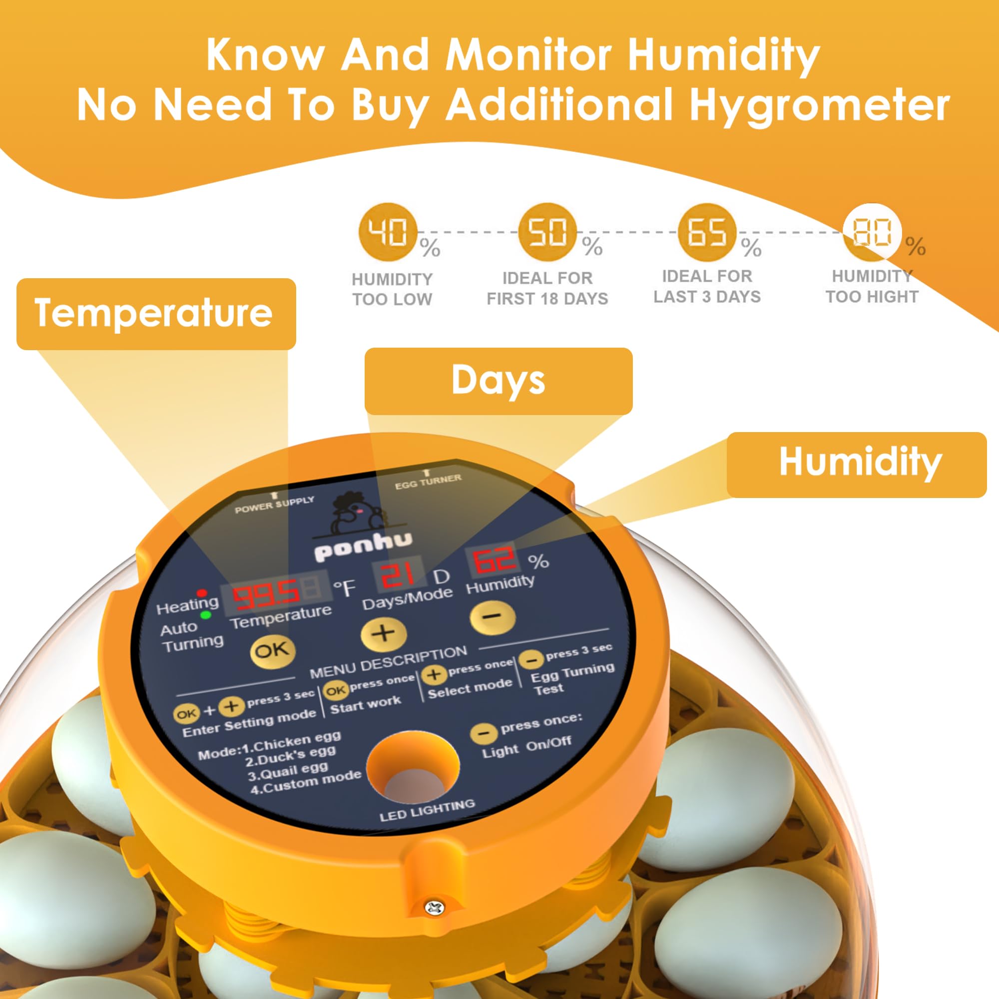 Generic phone app screen monitoring temperature and humidity, benefit remote control