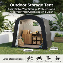 Generic bike tent door zipper detail highlighting secure closure