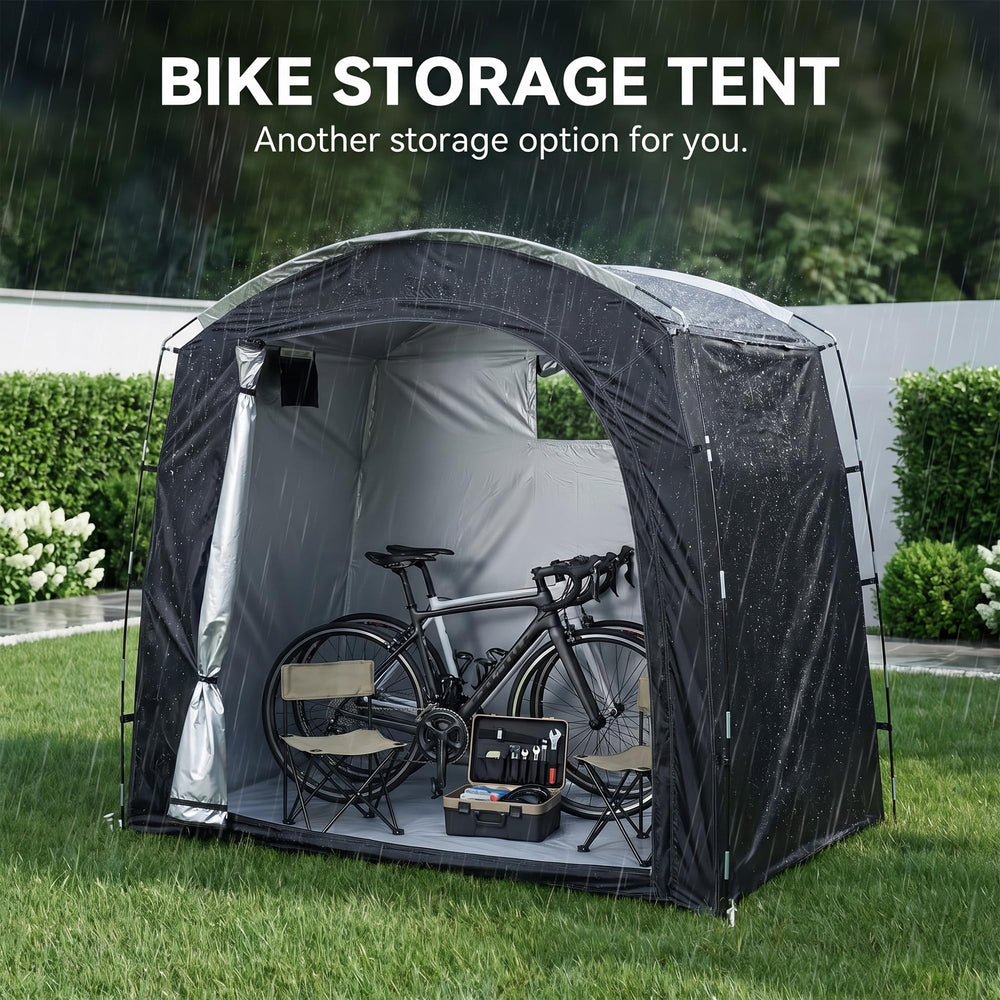 Generic bike tent folded in carry bag for compact easy transport