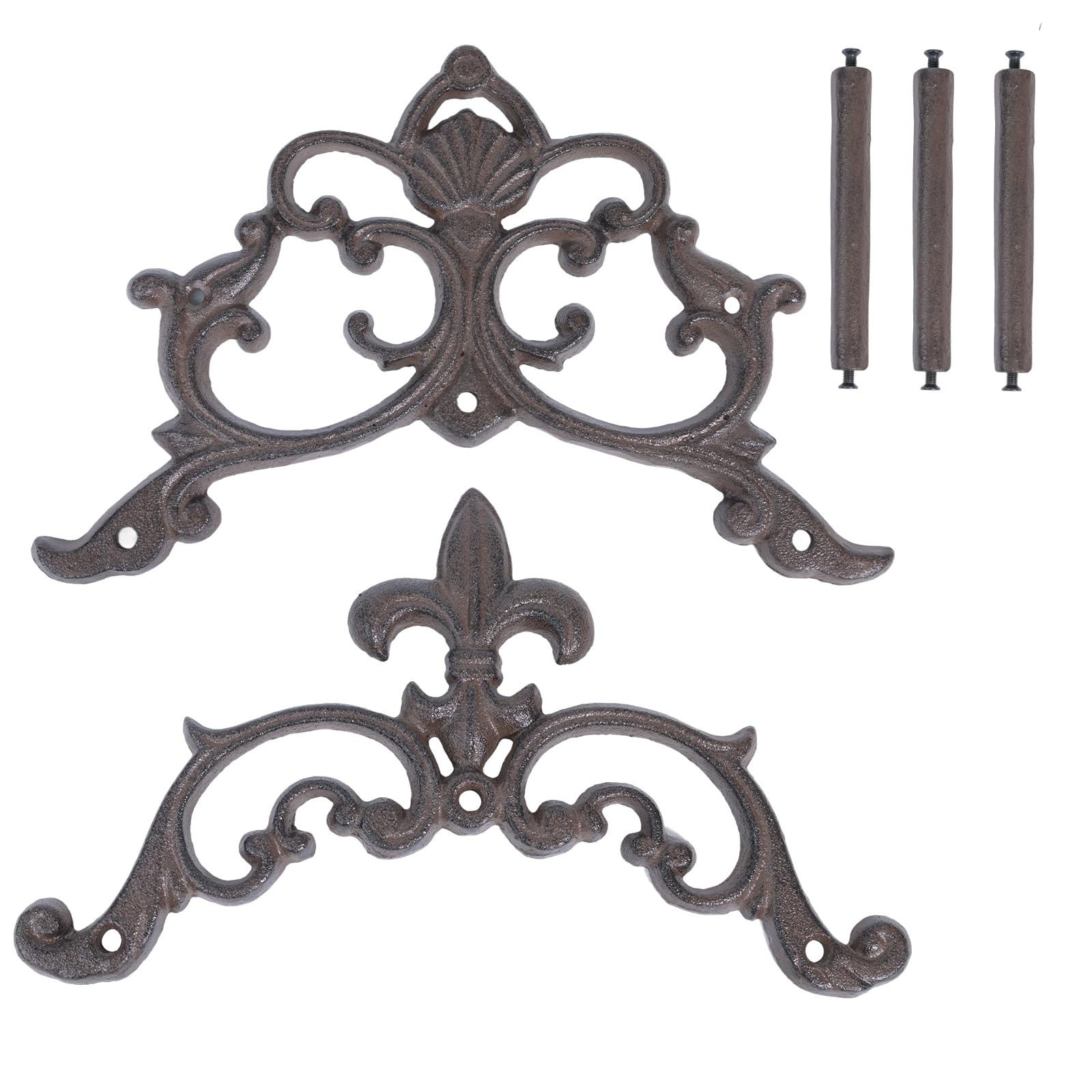 Generic cast iron hose holder in garden setting adding decorative organization benefit