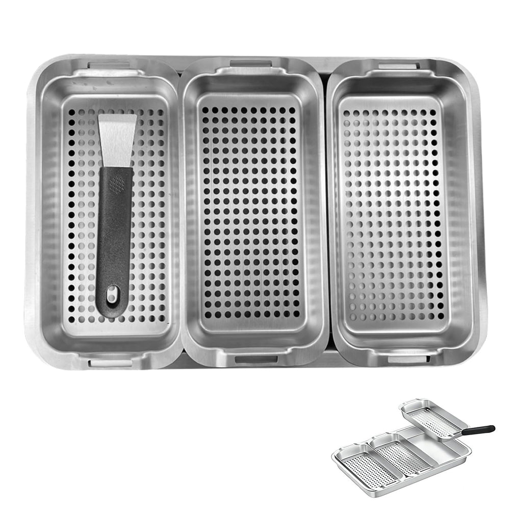 Generic washed baskets in dishwasher ready to show easy cleanup advantage