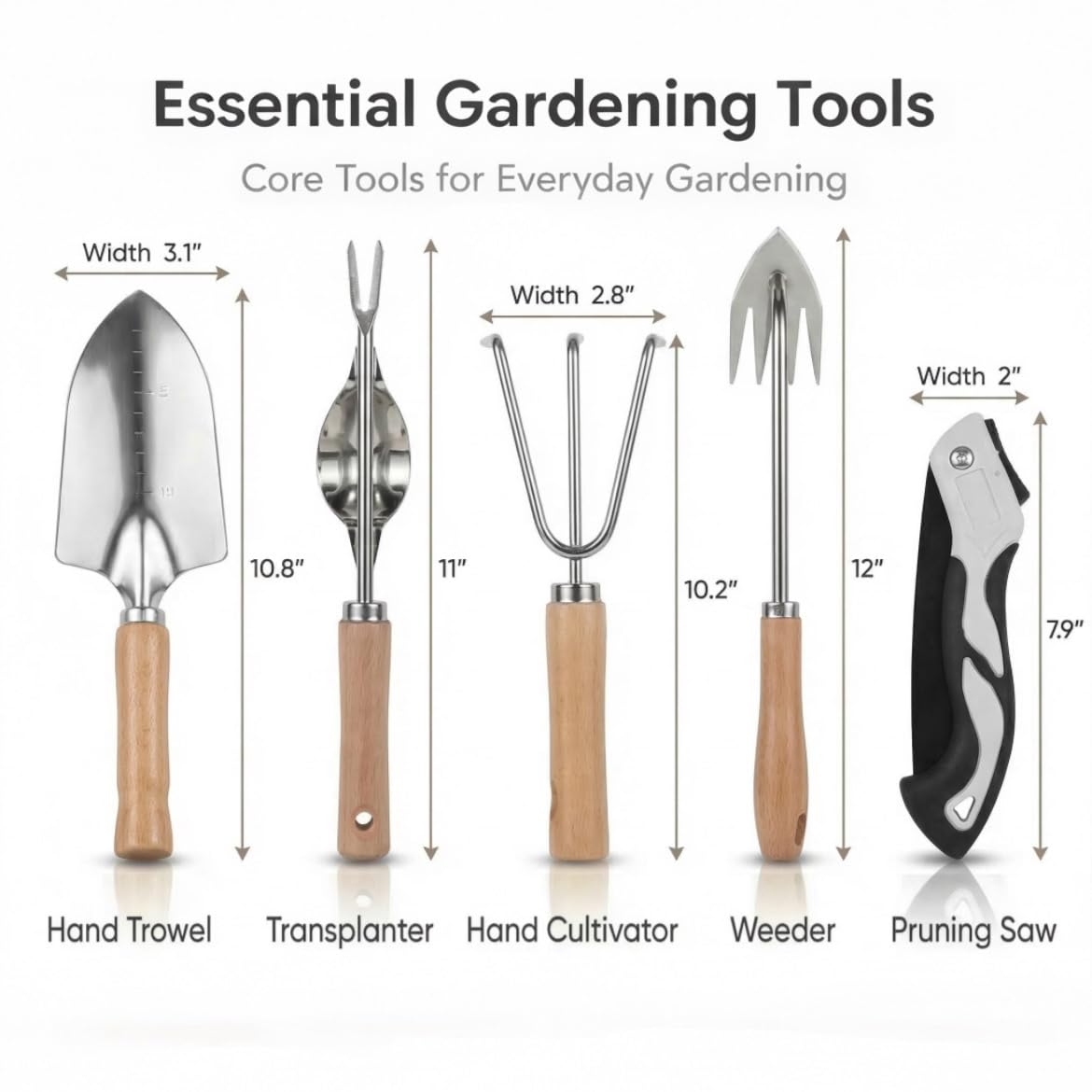 Generic close-up of stainless steel trowel edge for durable precise digging