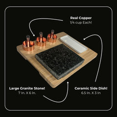 Generic close-up of granite texture and polishing, shows heat-holding surface for even cooking