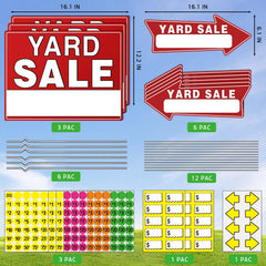 Generic brand directional arrow sign mounted on metal stake guiding customers effectively