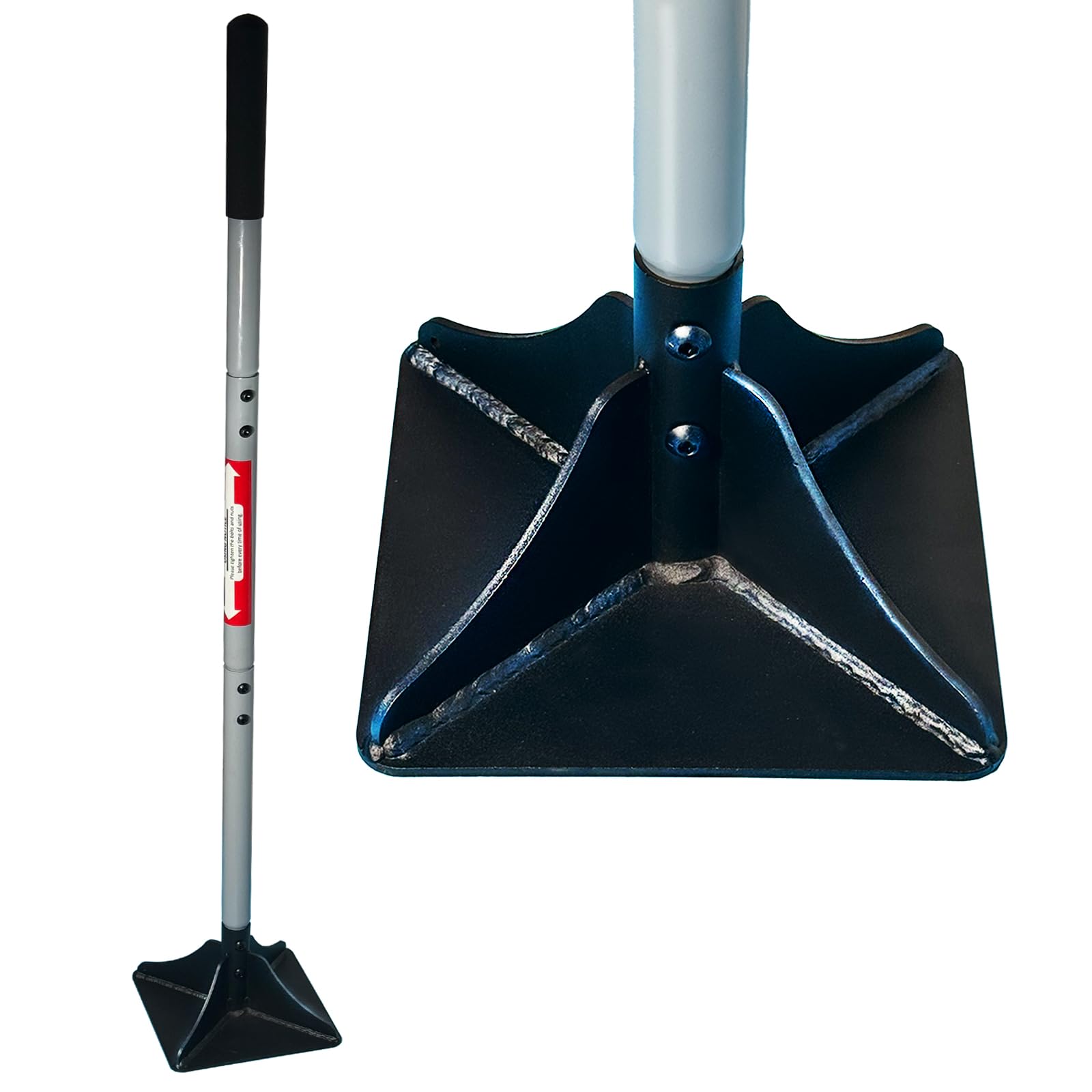Generic Earth Rammer front view showing steel face and compact profile benefit