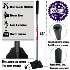 Generic Earth Rammer handle closeup with rubber foam grip for reduced fatigue
