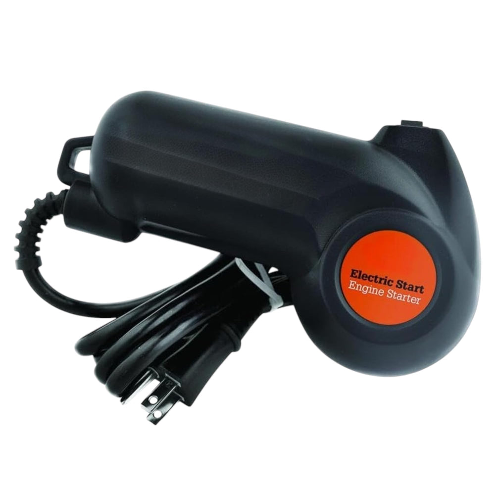 Generic electric start starter front view showing plug and button, Generic brand fast starts