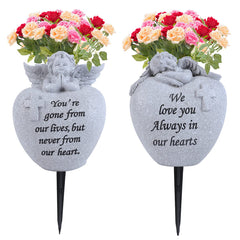 Generic angel and cross vases front view showing durable design and easy display