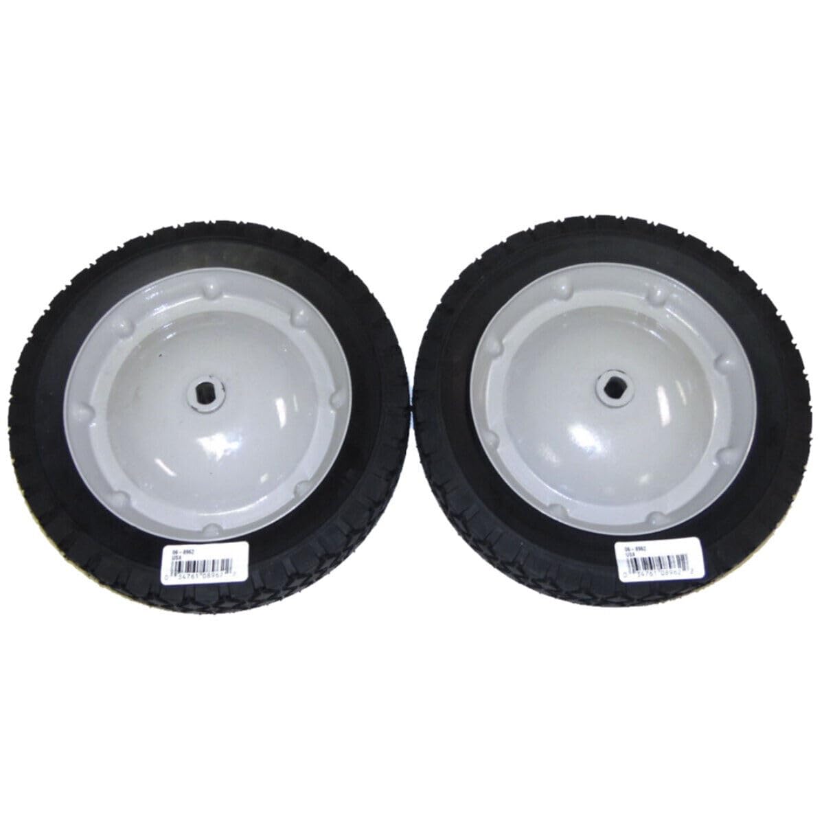 Generic steel wheel assembly front view showing hub and tread for reliable replacement