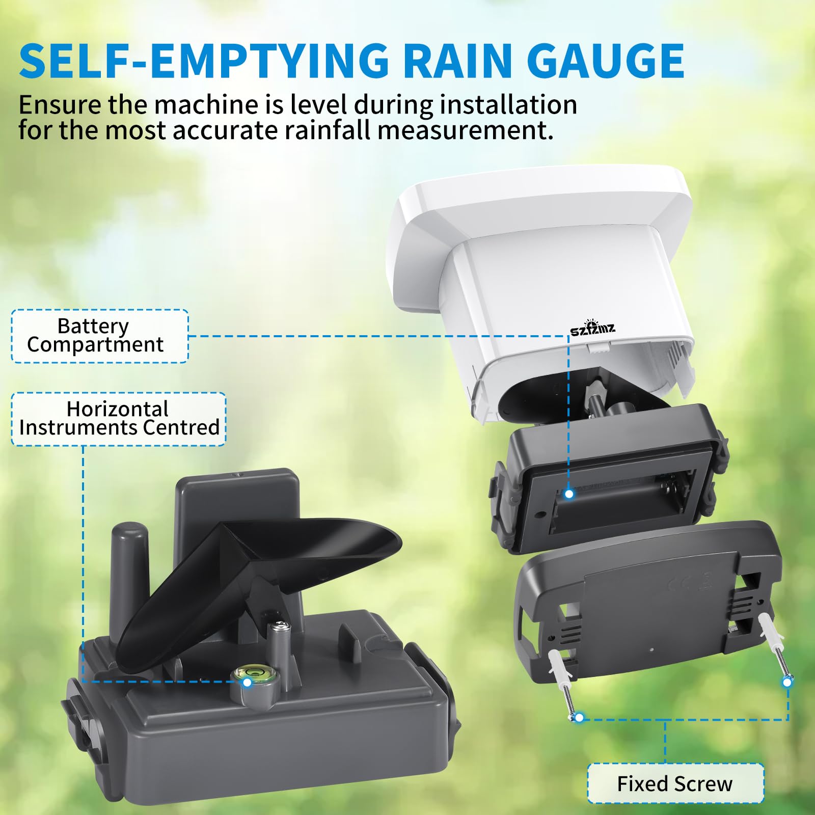 Generic installed in garden showing Generic brand helping monitor rainfall