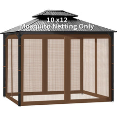 Generic gazebo netting front view showing full 10x12 coverage and insect protection