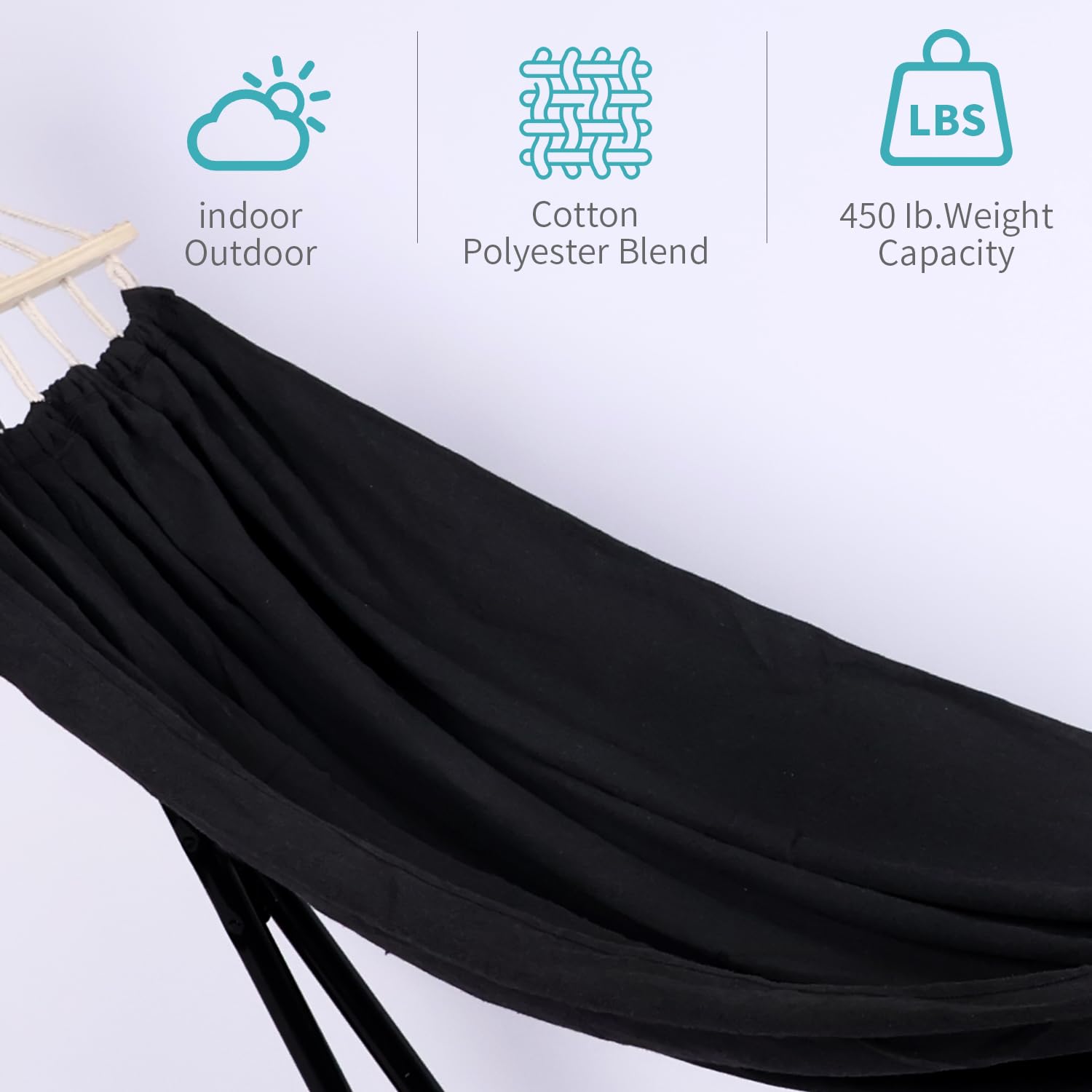 Generic brand shown as flat hammock delivering even support for naps