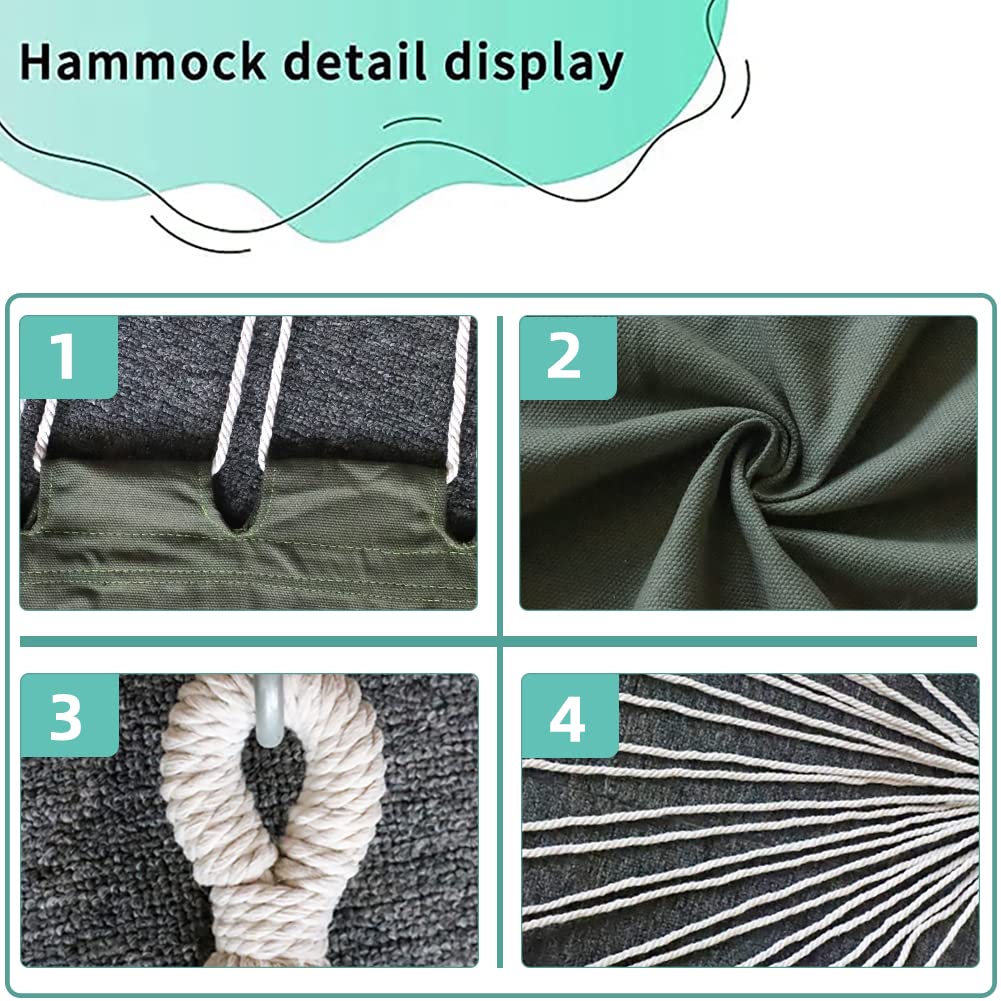 Generic brand hammock chair size comparison showing footprint and scale