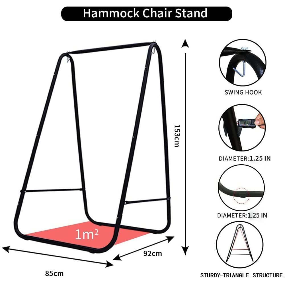 Generic brand stand detail showing sturdy iron tubes and secure joints