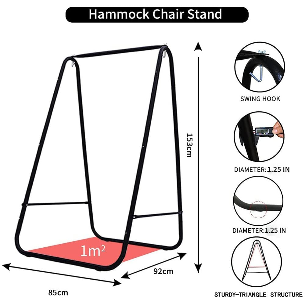 Generic brand stand detail showing sturdy iron tubes and secure joints