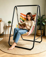 Generic hammock cushions detail image showing two cotton cushions for extra support benefit comfort