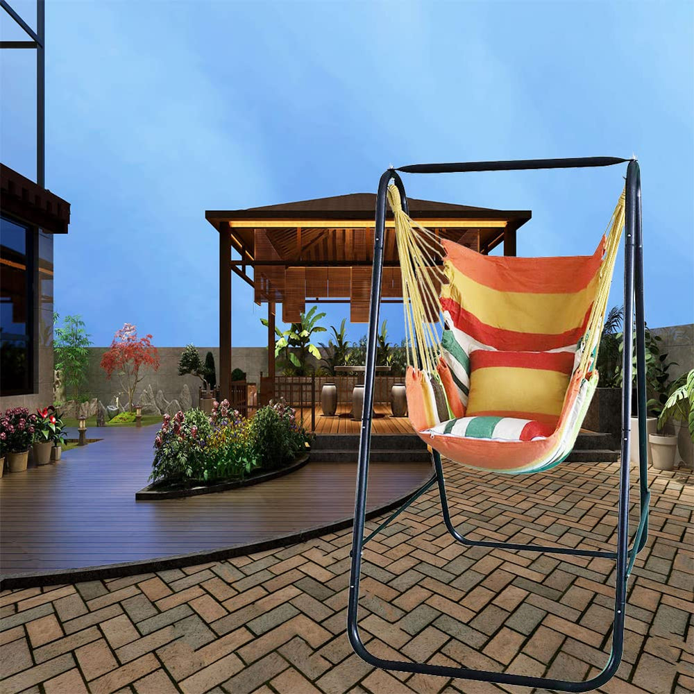 Generic hammock folded storage leaning against wall showing compact storage benefit portability