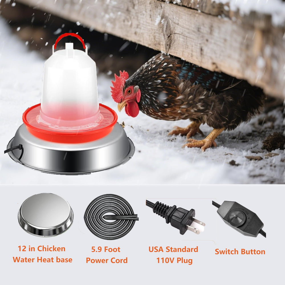 Generic base installed in coop setting showing continuous water access benefit