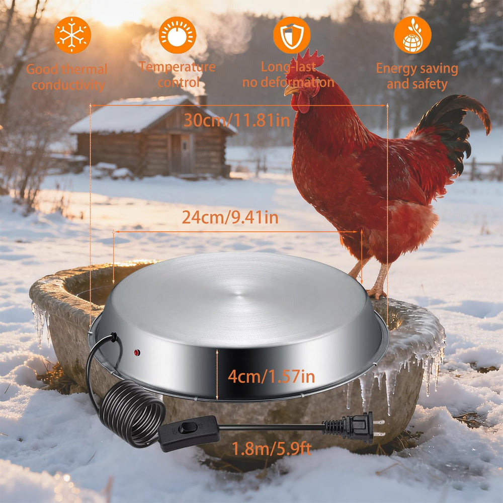 Generic heated base side profile highlighting low-profile design and safety