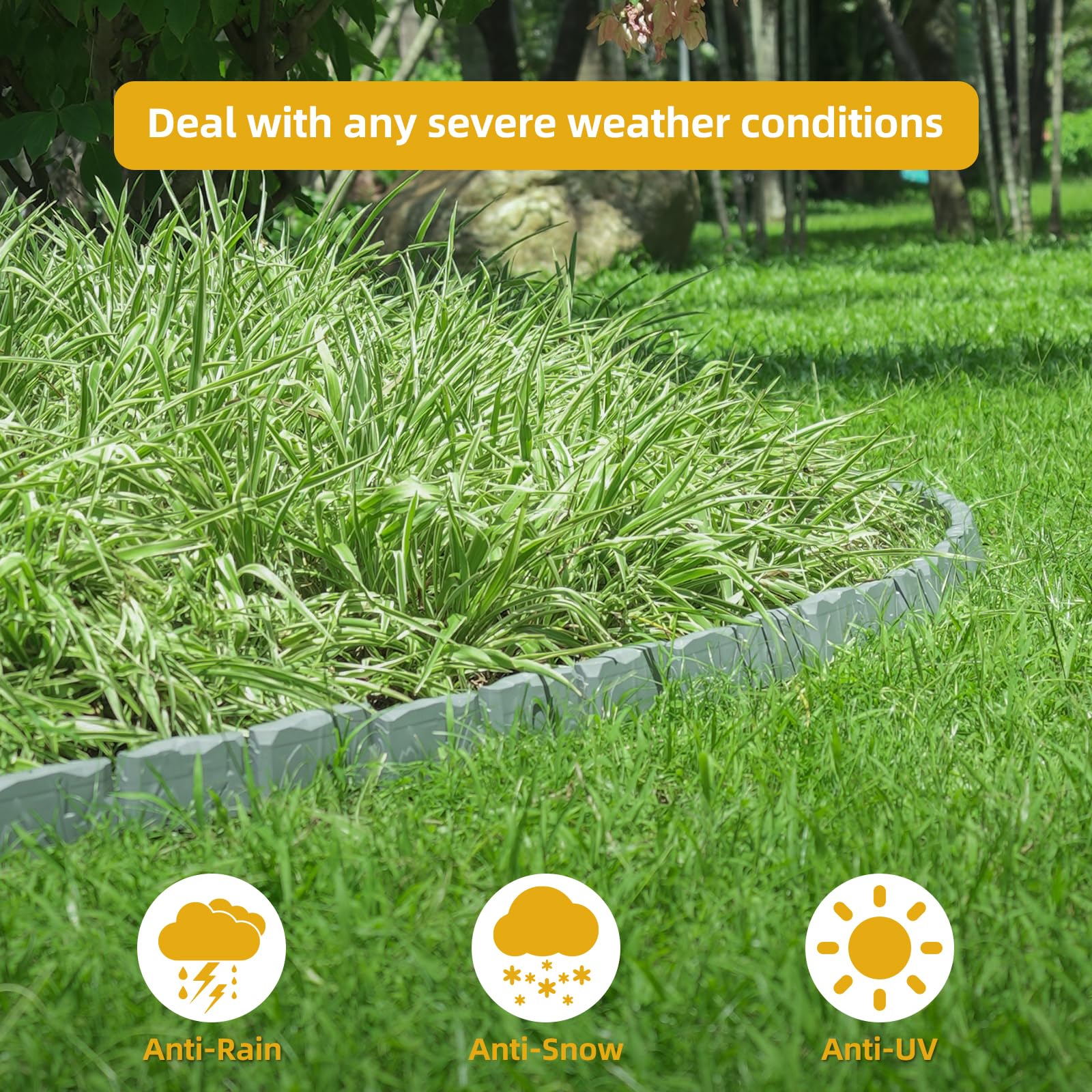 Generic image of edging curved around a flower bed showing design flexibility