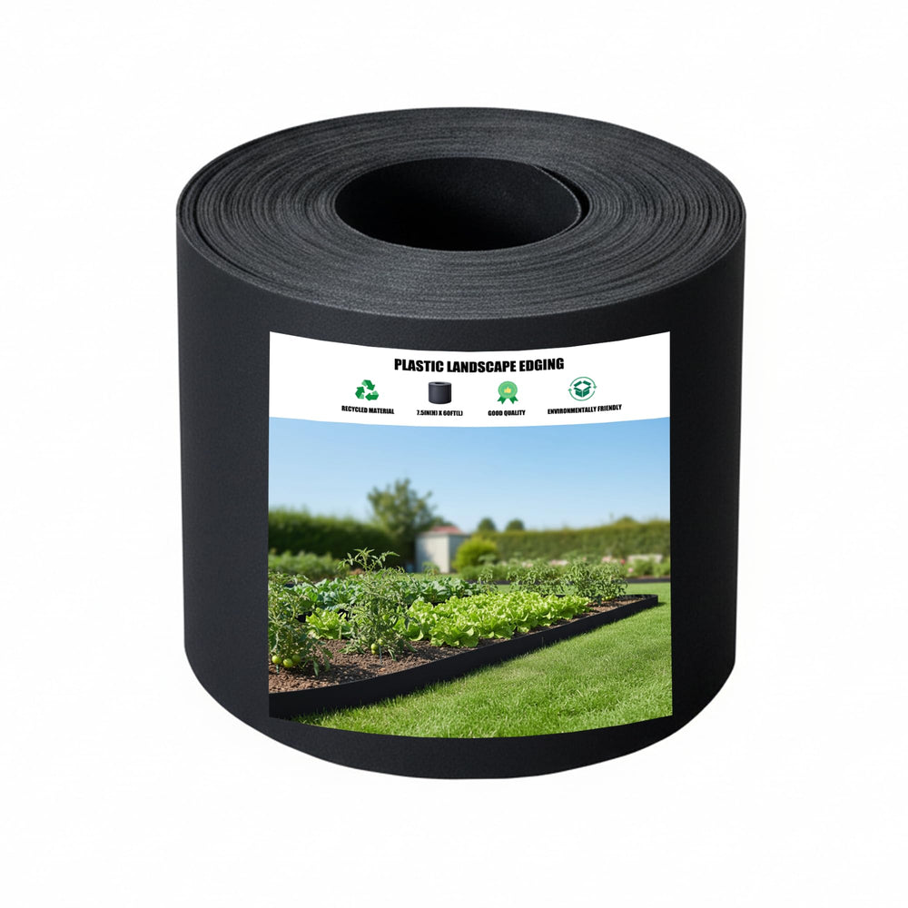 Generic brand landscape edging front packaging showing length and height benefits