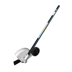 Generic 8-inch lawn edger front view showing blade and guard, highlights precision edge