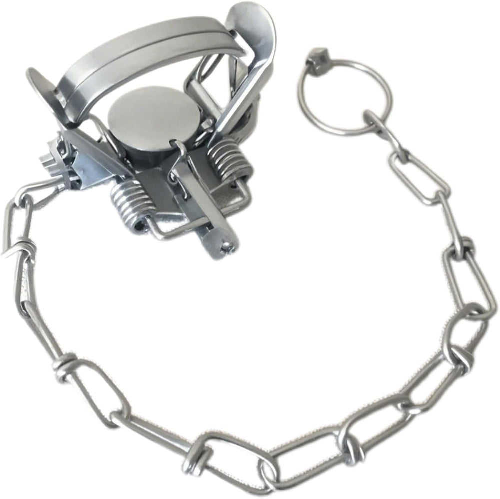 Generic iron trap front view showing latch and benefit of secure containment