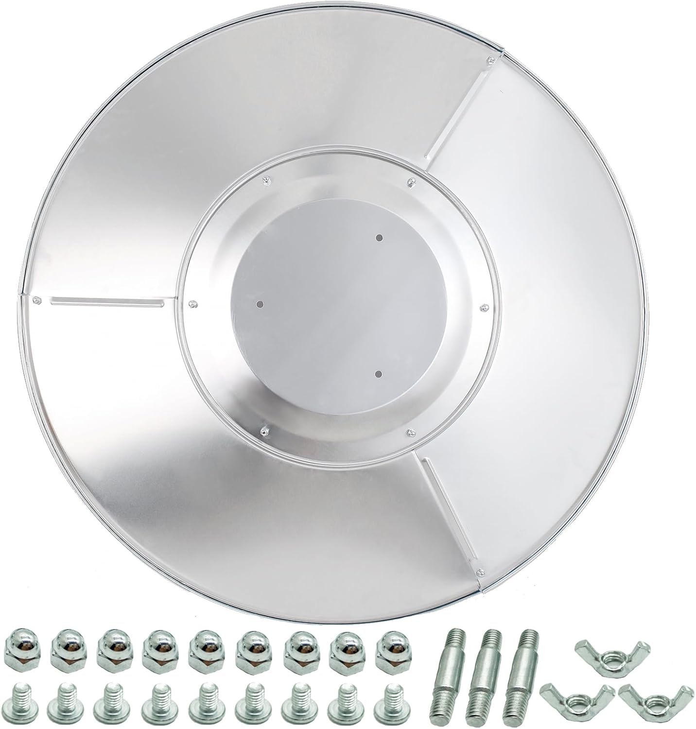 Generic NCZH front view of reflector panels showing included parts for quick replacement