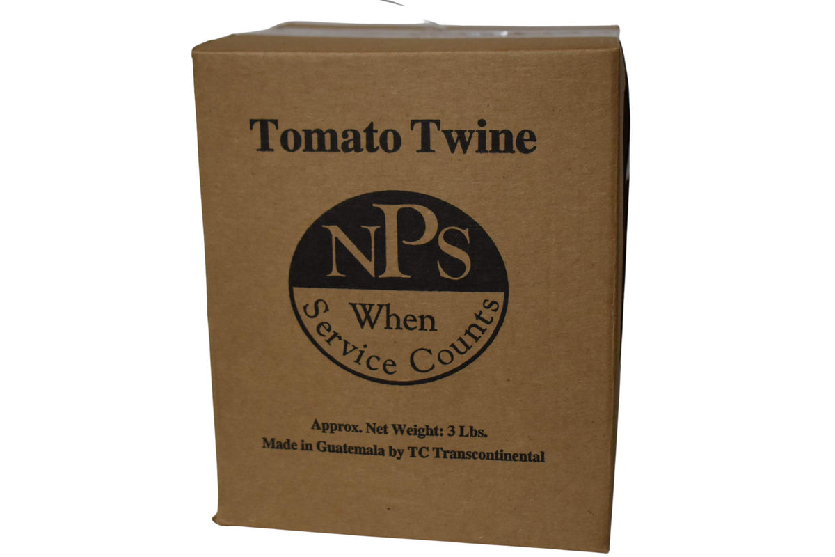 Generic NPS box front view showing twine dispenser and label for easy handling