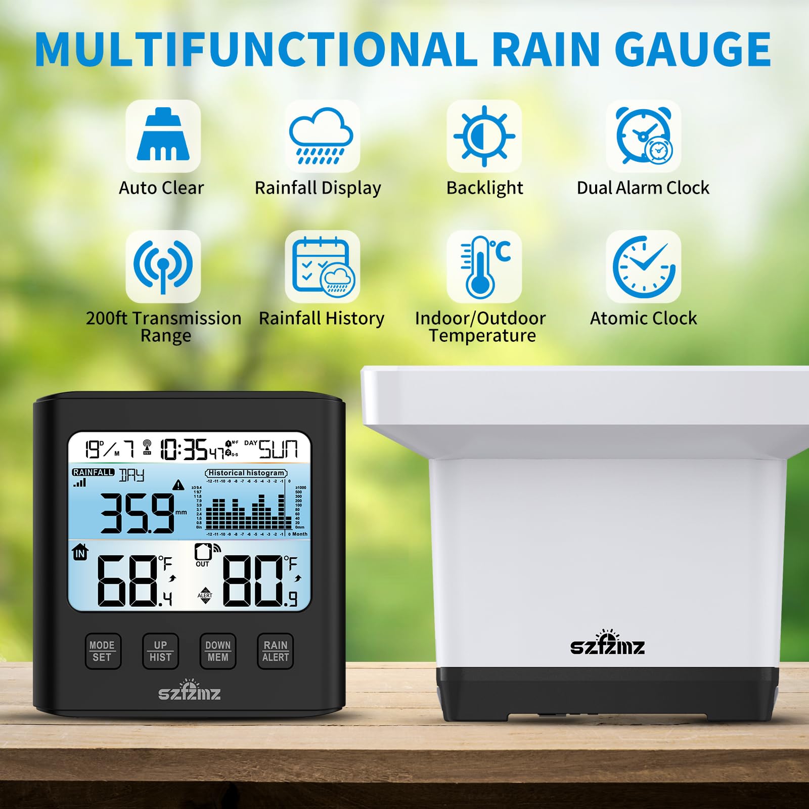 Generic outdoor sensor top view revealing durable collector for reliable data
