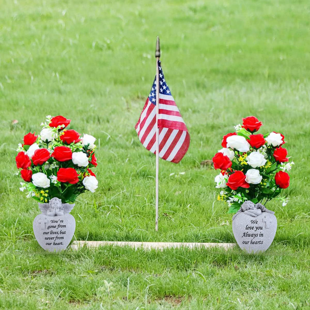 Generic pair on porch table presenting a remembrance display benefit