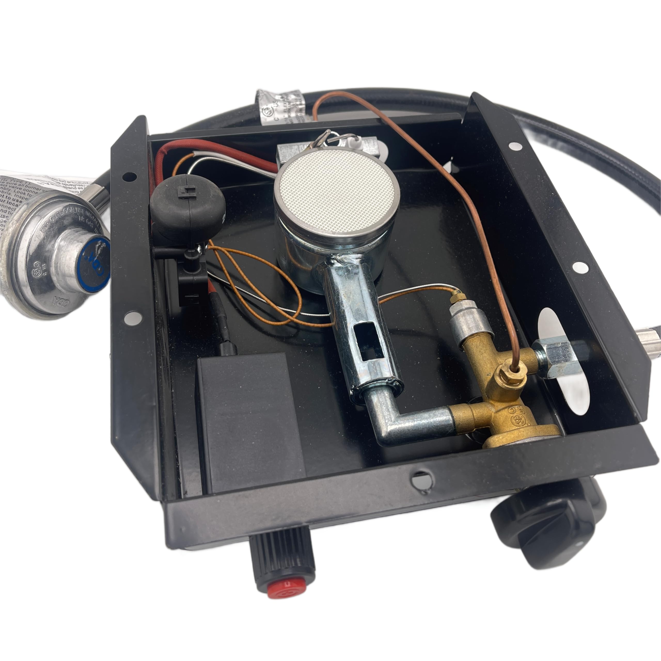 Generic pulse igniter detail with button for one-touch start and reliable ignition